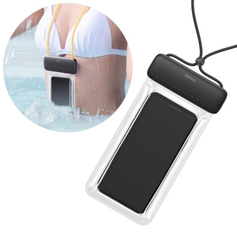 Baseus uniwersalny wodoodporny pokrowiec etui na telefon (max 7,2'') na basen nad wodę IPX8 czarny (ACFSD-DG1)