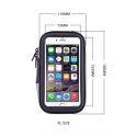 Rowerowy wodoodporny motocyklowy uchwyt torba sakwa na telefon na kierownicę XL (max wymiar telefonu: 165 mm x 80 mm) czarny (be Rowerowy wodoodporny motocyklowy uchwyt torba sakwa na telefon na kierownicę XL (max wymiar telefonu: 165 mm x 80 mm) czarny (be