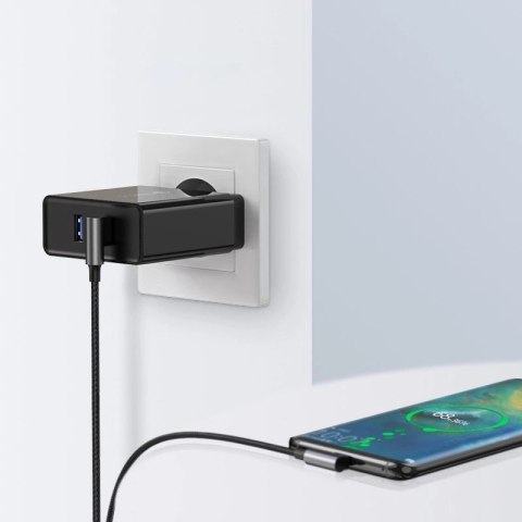 Ugreen kątowy kabel przewód USB - USB Typ C Quick Charge 3.0 QC3.0 3 A 2 m szary (US176 20857) Ugreen kątowy kabel przewód USB - USB Typ C Quick Charge 3.0 QC3.0 3 A 2 m szary (US176 20857)
