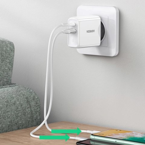 Ugreen szybka ładowarka sieciowa USB Typ C / USB 36 W Quick Charge 4.0 Power Delivery biały (60468 CD170) Ugreen szybka ładowarka sieciowa USB Typ C / USB 36 W Quick Charge 4.0 Power Delivery biały (60468 CD170)