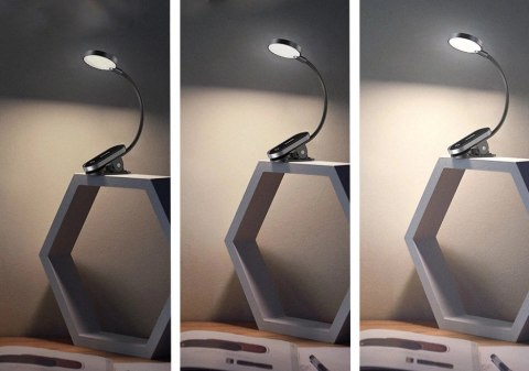 Baseus mini lampka lampa LED z klipsem szary (DGRAD-0G) Baseus mini lampka lampa LED z klipsem szary (DGRAD-0G)