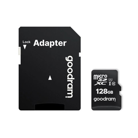 Goodram Microcard 128 GB karta pamięci micro SD XC UHS-I class 10, adapter SD (M1AA-01280R12) Goodram Microcard 128 GB karta pamięci micro SD XC UHS-I class 10, adapter SD (M1AA-01280R12)