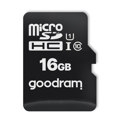 Goodram Microcard 16 GB karta pamięci micro SD HC UHS-I class 10, adapter SD (M1AA-0160R12) Goodram Microcard 16 GB karta pamięci micro SD HC UHS-I class 10, adapter SD (M1AA-0160R12)