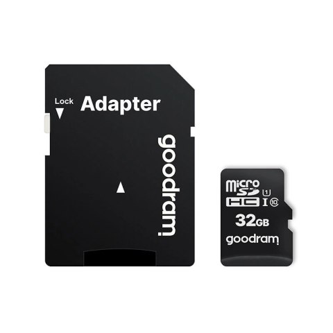Goodram Microcard 32 GB karta pamięci micro SD HC UHS-I class 10, adapter SD (M1AA-0320R12) Goodram Microcard 32 GB karta pamięci micro SD HC UHS-I class 10, adapter SD (M1AA-0320R12)