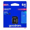 Goodram Microcard 64 GB karta pamięci micro SD XC UHS-I class 10, adapter SD (M1AA-0640R12) Goodram Microcard 64 GB karta pamięci micro SD XC UHS-I class 10, adapter SD (M1AA-0640R12)
