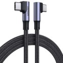 Kabel Ugreen US335 70698 kątowy USB-C - USB-C PD QC FCP 100W 5A 480Mb/s 2m - czarny Kabel Ugreen US335 70698 kątowy USB-C - USB-C PD QC FCP 100W 5A 480Mb/s 2m - czarny