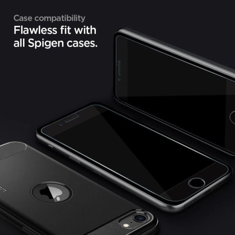 Szkło hartowane Spigen Glass FC na iPhone 7 / 8 / SE 2020 / 2022 - czarne 2 szt. Szkło hartowane Spigen Glass FC na iPhone 7 / 8 / SE 2020 / 2022 - czarne 2 szt.