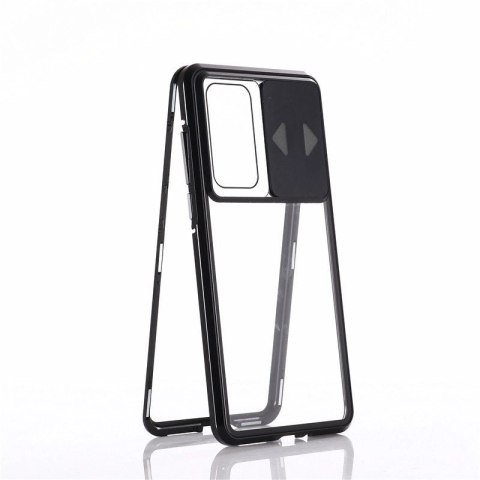 Wozinsky Magnetic Cam Slider Case magnetyczne etui 360 na cały telefon szkło na ekran osłona na aparat Huawei P40 czarny Wozinsky Magnetic Cam Slider Case magnetyczne etui 360 na cały telefon szkło na ekran osłona na aparat Huawei P40 czarny
