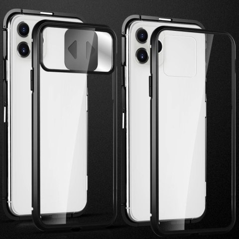Wozinsky Magnetic Cam Slider Case magnetyczne etui 360 na cały telefon szkło na ekran osłona na aparat Huawei P40 czarny Wozinsky Magnetic Cam Slider Case magnetyczne etui 360 na cały telefon szkło na ekran osłona na aparat Huawei P40 czarny
