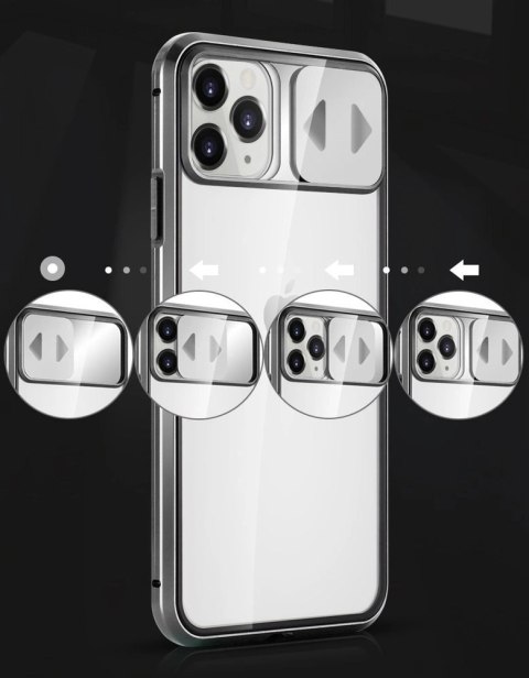 Wozinsky Magnetic Cam Slider Case magnetyczne etui 360 na cały telefon szkło na ekran osłona na aparat Huawei P40 czarny Wozinsky Magnetic Cam Slider Case magnetyczne etui 360 na cały telefon szkło na ekran osłona na aparat Huawei P40 czarny
