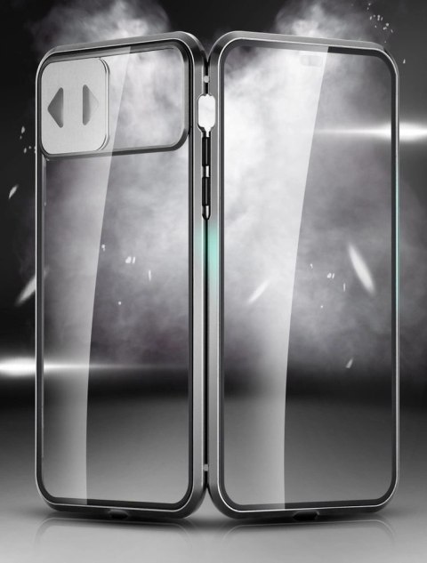 Wozinsky Magnetic Cam Slider Case magnetyczne etui 360 na cały telefon szkło na ekran osłona na aparat Huawei P40 czarny Wozinsky Magnetic Cam Slider Case magnetyczne etui 360 na cały telefon szkło na ekran osłona na aparat Huawei P40 czarny