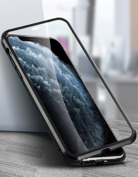 Wozinsky Magnetic Cam Slider Case magnetyczne etui 360 na cały telefon szkło na ekran osłona na aparat Huawei P40 czarny Wozinsky Magnetic Cam Slider Case magnetyczne etui 360 na cały telefon szkło na ekran osłona na aparat Huawei P40 czarny