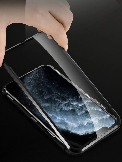 Wozinsky Magnetic Cam Slider Case magnetyczne etui 360 na cały telefon szkło na ekran osłona na aparat Huawei P40 czarny Wozinsky Magnetic Cam Slider Case magnetyczne etui 360 na cały telefon szkło na ekran osłona na aparat Huawei P40 czarny