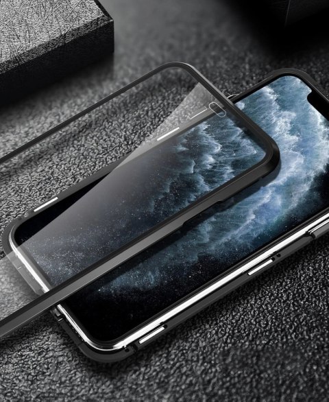 Wozinsky Magnetic Cam Slider Case magnetyczne etui 360 na cały telefon szkło na ekran osłona na aparat Huawei P40 czarny Wozinsky Magnetic Cam Slider Case magnetyczne etui 360 na cały telefon szkło na ekran osłona na aparat Huawei P40 czarny