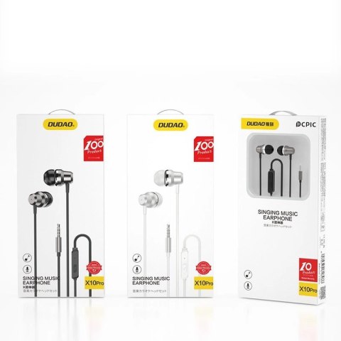 Dudao dokanałowe słuchawki zestaw słuchawkowy z pilotem i mikrofonem 3,5 mm mini jack biały (X10 Pro white) Dudao dokanałowe słuchawki zestaw słuchawkowy z pilotem i mikrofonem 3,5 mm mini jack biały (X10 Pro white)