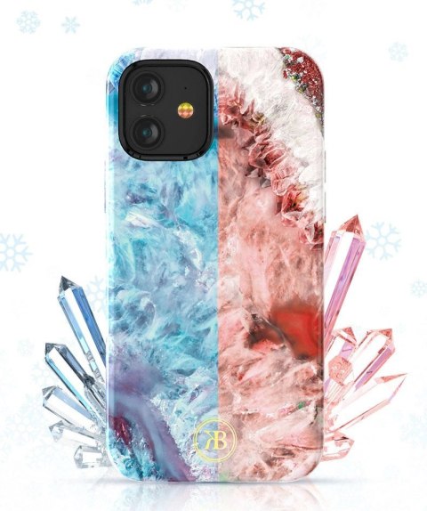 Kingxbar Agate Series eleganckie etui pokrowiec z nadrukiem agat iPhone 12 mini czerwony Kingxbar Agate Series eleganckie etui pokrowiec z nadrukiem agat iPhone 12 mini czerwony
