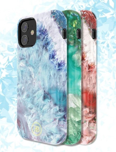 Kingxbar Agate Series eleganckie etui pokrowiec z nadrukiem agat iPhone 12 mini czerwony Kingxbar Agate Series eleganckie etui pokrowiec z nadrukiem agat iPhone 12 mini czerwony