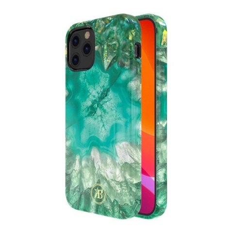 Kingxbar Agate Series eleganckie etui pokrowiec z nadrukiem agat iPhone 12 mini zielony Kingxbar Agate Series eleganckie etui pokrowiec z nadrukiem agat iPhone 12 mini zielony