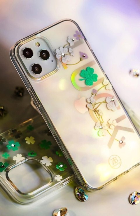 Kingxbar Lucky Series etui ozdobione oryginalnymi Kryształami Swarovskiego iPhone 12 mini przezroczysty (Clover) Kingxbar Lucky Series etui ozdobione oryginalnymi Kryształami Swarovskiego iPhone 12 mini przezroczysty (Clover)