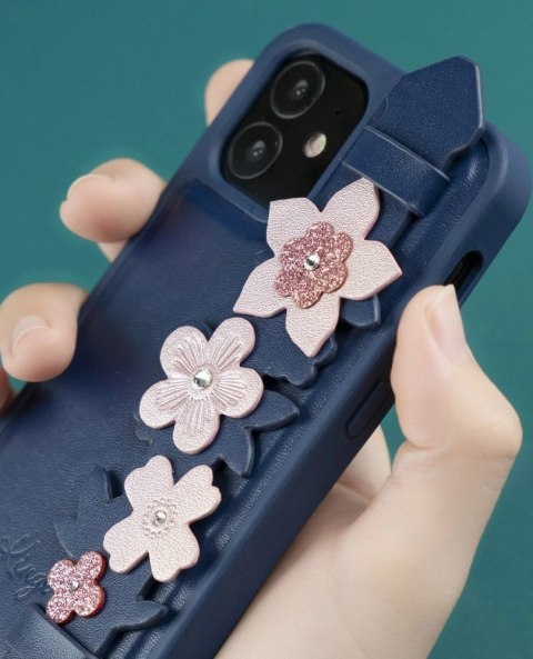 Kingxbar Sweet Series żelowe etui ozdobione oryginalnymi Kryształami Swarovskiego z podstawką iPhone 12 Pro Max niebieski Kingxbar Sweet Series żelowe etui ozdobione oryginalnymi Kryształami Swarovskiego z podstawką iPhone 12 Pro Max niebieski