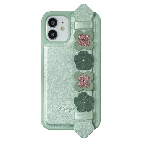 Kingxbar Sweet Series żelowe etui ozdobione oryginalnymi Kryształami Swarovskiego z podstawką iPhone 12 Pro / iPhone 12 zielony Kingxbar Sweet Series żelowe etui ozdobione oryginalnymi Kryształami Swarovskiego z podstawką iPhone 12 Pro / iPhone 12 zielony