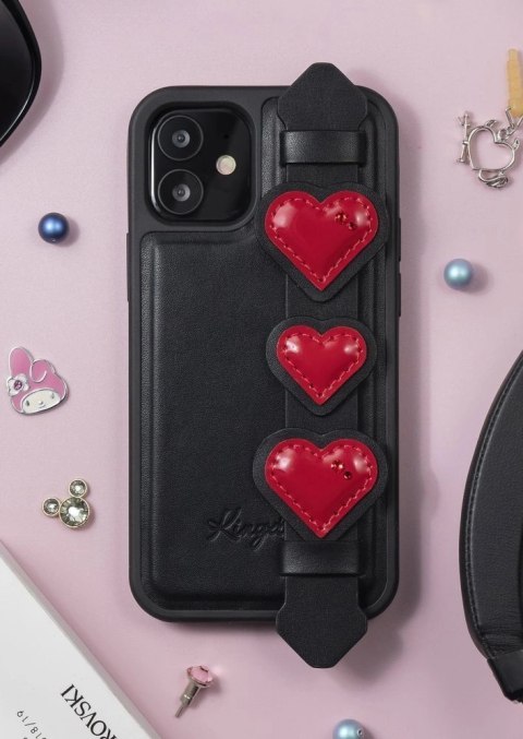 Kingxbar Sweet Series żelowe etui ozdobione oryginalnymi Kryształami Swarovskiego z podstawką iPhone 12 mini czarny Kingxbar Sweet Series żelowe etui ozdobione oryginalnymi Kryształami Swarovskiego z podstawką iPhone 12 mini czarny