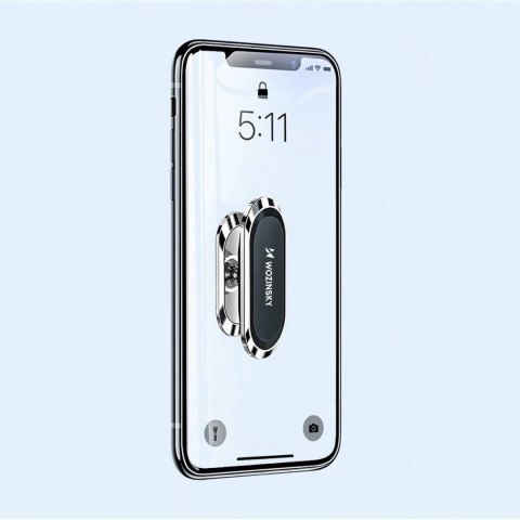 Wozinsky samoprzylepny magnetyczny uchwyt samochodowy 360 na deskę rozdzielczą srebrny (WMH-06) Wozinsky samoprzylepny magnetyczny uchwyt samochodowy 360 na deskę rozdzielczą srebrny (WMH-06)