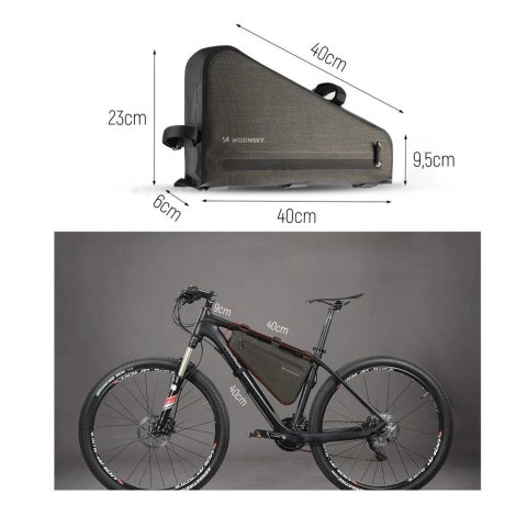 Wozinsky torba rowerowa na ramę roweru 3.5 l szara (WBB15BK) Wozinsky torba rowerowa na ramę roweru 3.5 l szara (WBB15BK)
