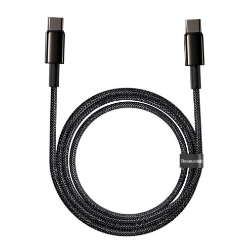Kabel Baseus CATWJ-A01 USB-C - USB-C PD QC 100W 5A 480Mb/s 2m - czarny Kabel Baseus CATWJ-A01 USB-C - USB-C PD QC 100W 5A 480Mb/s 2m - czarny