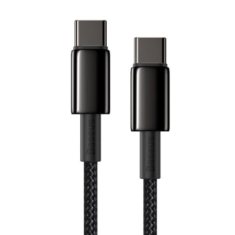 Kabel Baseus CATWJ-A01 USB-C - USB-C PD QC 100W 5A 480Mb/s 2m - czarny Kabel Baseus CATWJ-A01 USB-C - USB-C PD QC 100W 5A 480Mb/s 2m - czarny