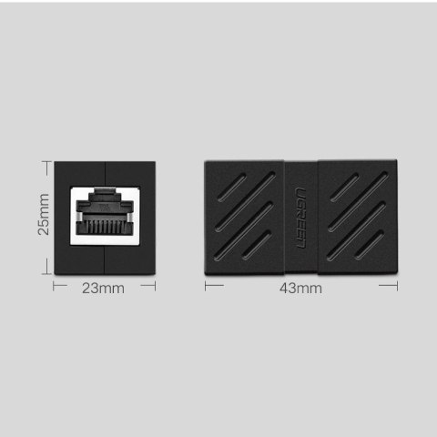 Ugreen złączka sieciowa łącznik kabli sieciowych Ethernet RJ45 10 Gbps czarny (NW114 20390) Ugreen złączka sieciowa łącznik kabli sieciowych Ethernet RJ45 10 Gbps czarny (NW114 20390)