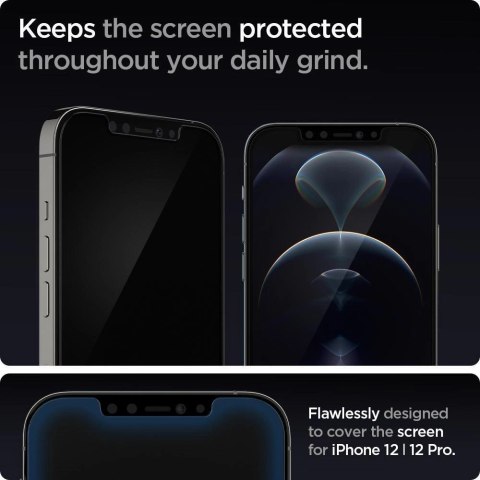 Szkło hartowane Spigen Glas.tR EZ Fit na iPhone 12 / iPhone 12 Pro - 2 szt. Szkło hartowane Spigen Glas.tR EZ Fit na iPhone 12 / iPhone 12 Pro - 2 szt.