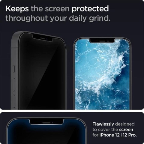 Szkło hartowane Spigen Glas.tR EZ Fit na iPhone 12 / iPhone 12 Pro - 2 szt. Szkło hartowane Spigen Glas.tR EZ Fit na iPhone 12 / iPhone 12 Pro - 2 szt.