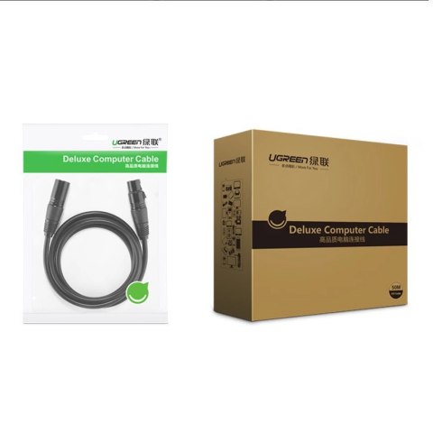 Kabel Ugreen AV130 66717 audio XLR (żeński) - XLR (męski) do mikrofonu / wzmacniacza 2m - czarny Kabel Ugreen AV130 66717 audio XLR (żeński) - XLR (męski) do mikrofonu / wzmacniacza 2m - czarny