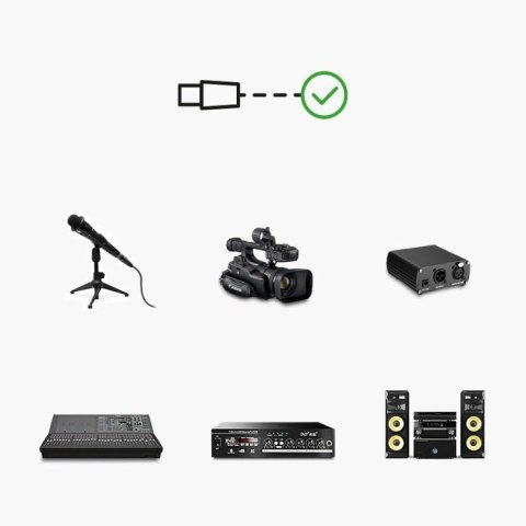 Kabel Ugreen AV130 66717 audio XLR (żeński) - XLR (męski) do mikrofonu / wzmacniacza 2m - czarny Kabel Ugreen AV130 66717 audio XLR (żeński) - XLR (męski) do mikrofonu / wzmacniacza 2m - czarny