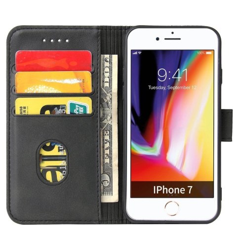 Magnet Case elegancki futerał etui pokrowiec z klapką i funkcją podstawki iPhone SE 2022 / SE 2020 / iPhone 8 / iPhone 7 czarny Magnet Case elegancki futerał etui pokrowiec z klapką i funkcją podstawki iPhone SE 2022 / SE 2020 / iPhone 8 / iPhone 7 czarny