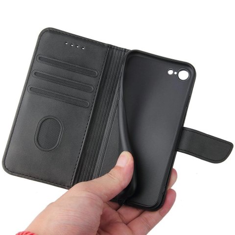 Magnet Case elegancki futerał etui pokrowiec z klapką i funkcją podstawki iPhone SE 2022 / SE 2020 / iPhone 8 / iPhone 7 czarny Magnet Case elegancki futerał etui pokrowiec z klapką i funkcją podstawki iPhone SE 2022 / SE 2020 / iPhone 8 / iPhone 7 czarny