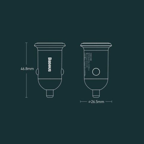 Baseus Grain Pro ładowarka samochodowa 2x USB 4,8 A biały (CCALLP-02) Baseus Grain Pro ładowarka samochodowa 2x USB 4,8 A biały (CCALLP-02)
