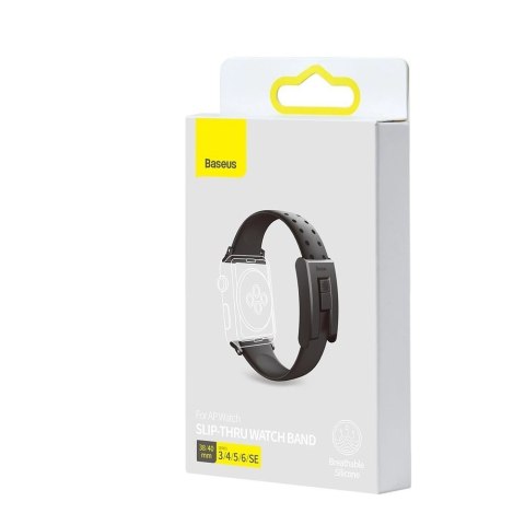 Baseus Slip-Thru pasek opaska bransoleta do Apple Watch 3/4/5/6/SE 38mm/40mm czarny (LBWSE-01) Baseus Slip-Thru pasek opaska bransoleta do Apple Watch 3/4/5/6/SE 38mm/40mm czarny (LBWSE-01)