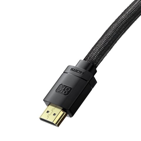 Baseus kabel HDMI 2.1 8K 60 Hz 48 Gbps / 4K 120 Hz / 2K 144 Hz 3D eARC QMS Dynamic HDR VRR ALLM 3 m czarny (CAKGQ-L01) Baseus kabel HDMI 2.1 8K 60 Hz 48 Gbps / 4K 120 Hz / 2K 144 Hz 3D eARC QMS Dynamic HDR VRR ALLM 3 m czarny (CAKGQ-L01)