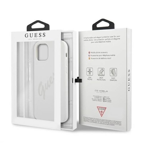 Etui Guess Script Vintage na iPhone 12 mini - kremowe Etui Guess Script Vintage na iPhone 12 mini - kremowe