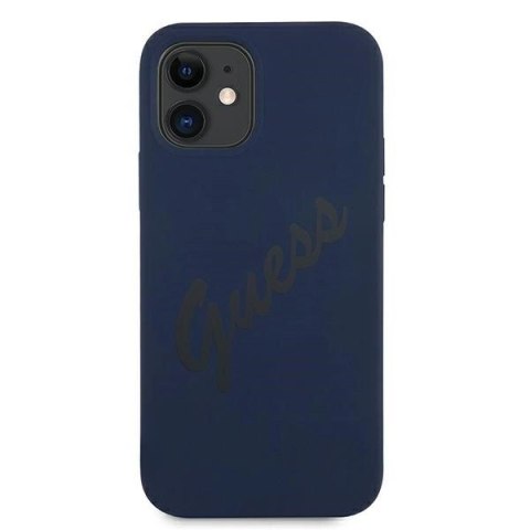Etui Guess Script Vintage na iPhone 12 mini - niebieskie Etui Guess Script Vintage na iPhone 12 mini - niebieskie