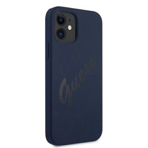 Etui Guess Script Vintage na iPhone 12 mini - niebieskie Etui Guess Script Vintage na iPhone 12 mini - niebieskie