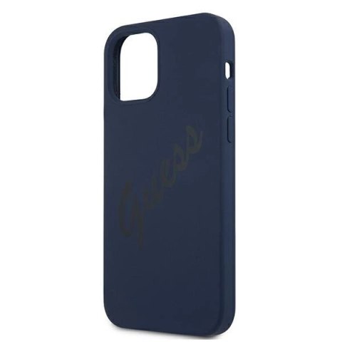 Etui Guess Script Vintage na iPhone 12 mini - niebieskie Etui Guess Script Vintage na iPhone 12 mini - niebieskie
