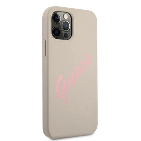 Etui Guess Silicone Vintage na iPhone 12 Pro Max - szaro-różowe Etui Guess Silicone Vintage na iPhone 12 Pro Max - szaro-różowe