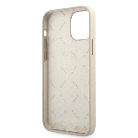 Etui Guess Silicone Vintage na iPhone 12 Pro Max - szaro-różowe Etui Guess Silicone Vintage na iPhone 12 Pro Max - szaro-różowe