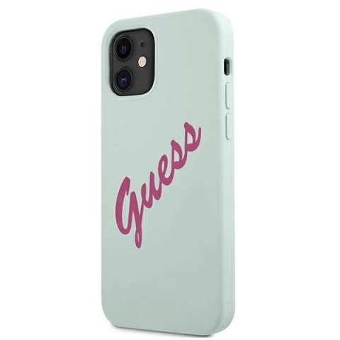Etui Guess Silicone Vintage na iPhone 12 mini - niebiesko-różowe Etui Guess Silicone Vintage na iPhone 12 mini - niebiesko-różowe