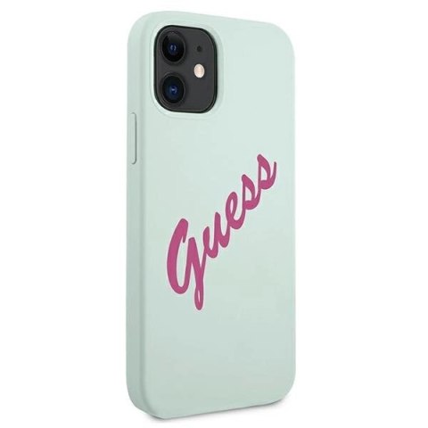 Etui Guess Silicone Vintage na iPhone 12 mini - niebiesko-różowe Etui Guess Silicone Vintage na iPhone 12 mini - niebiesko-różowe