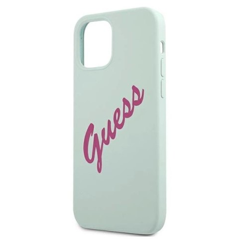 Etui Guess Silicone Vintage na iPhone 12 mini - niebiesko-różowe Etui Guess Silicone Vintage na iPhone 12 mini - niebiesko-różowe