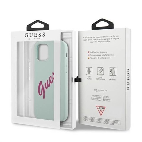 Etui Guess Silicone Vintage na iPhone 12 mini - niebiesko-różowe Etui Guess Silicone Vintage na iPhone 12 mini - niebiesko-różowe